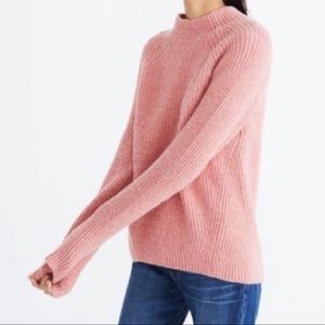 Madewell Northfield pink mockneck sweater
